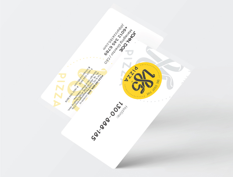 Pizza 185 business card